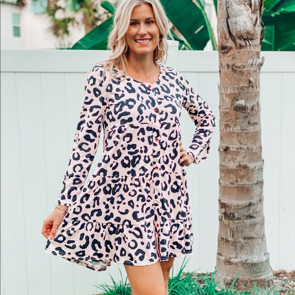 Pink Leopard Babydoll, by SHYing Fashion, SM, MED!